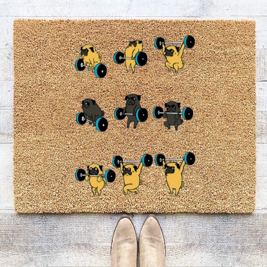 Pug Gym Coir Doormats