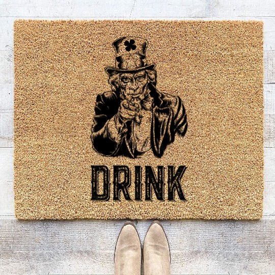Irish Uncle Drink St Patricks Day Drinking Coir Doormats