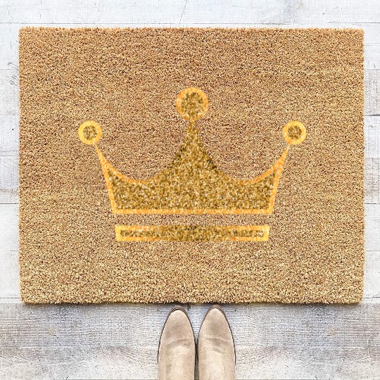 Vip golden crown monarch king vector image rap art Coir Doormats