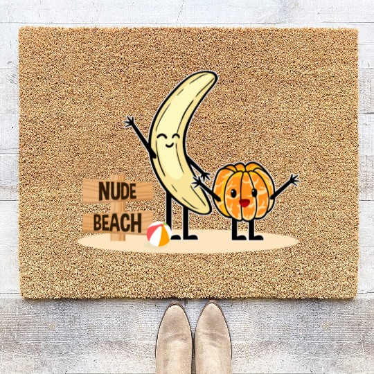 Orange You Ready Nudee Beach Banana! Coir Doormats
