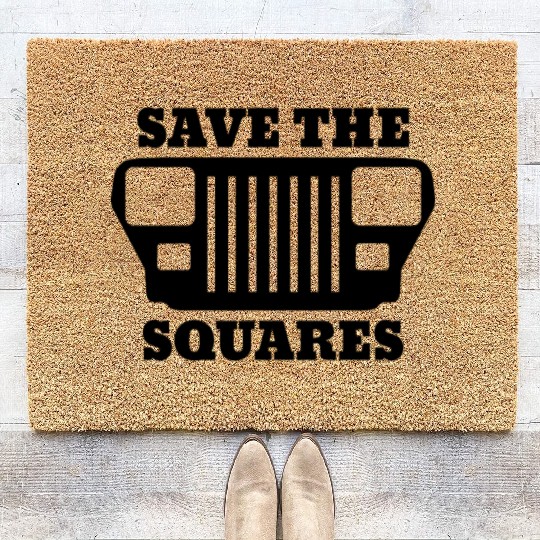 Save the Squares Jeep Coir Doormats