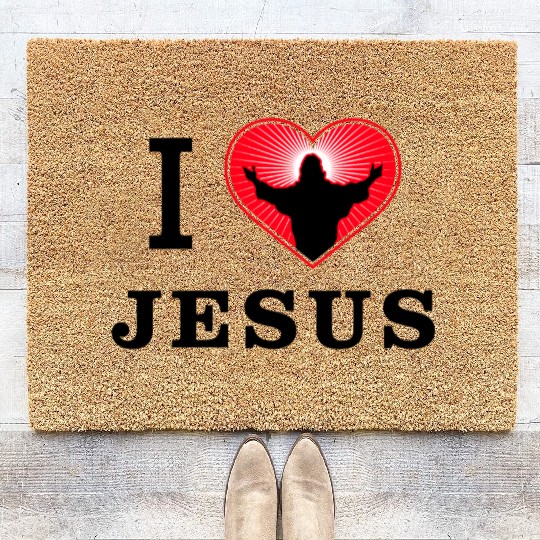 I Love Jesus Coir Doormats