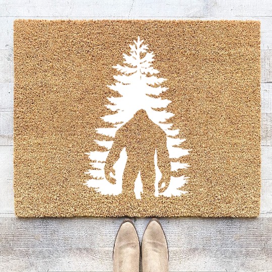 Bigfoot - bigfoot/sasquatch tree design Coir Doormats