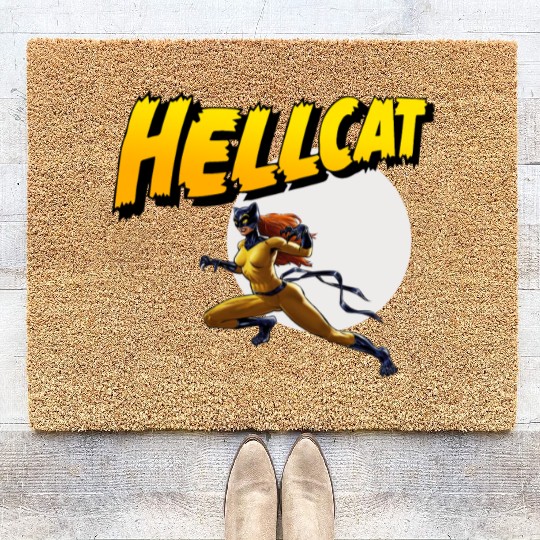 Mens Marvel Hell Cat Hella Cat Hellcat New cat Coir Doormats