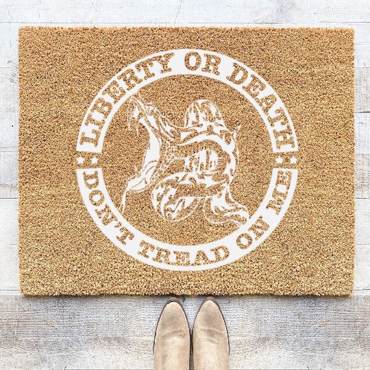Liberty Or Death no treading ©WhiteTigerLLC Coir Doormats
