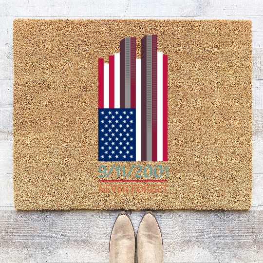 9-11-2001 We Will Never Forget - Patriot Day Coir Doormats