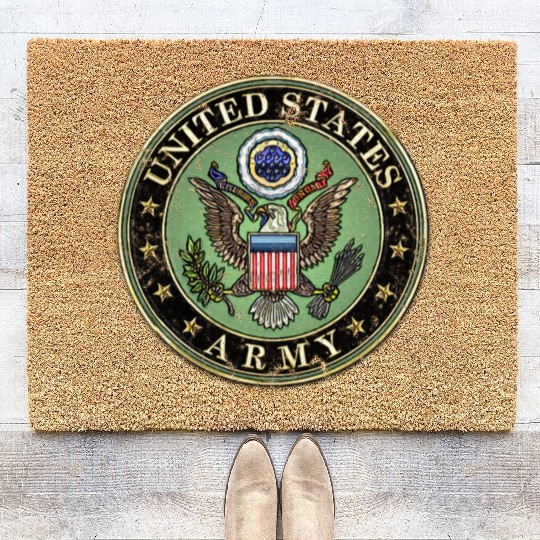 Worn US Army Seal Coir Doormats
