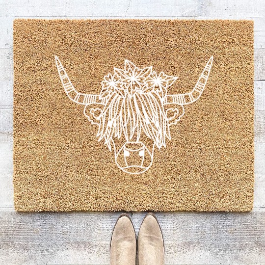 Highland Cow Coir Doormats