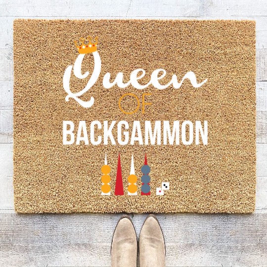 Queen of Backgammon Coir Doormats Board Game Backgammon
