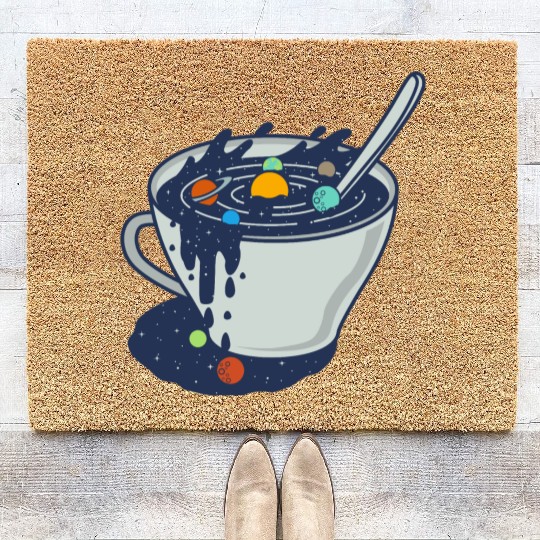 Galaxy Physics Science Coffee Universe Gift Idea Coir Doormats