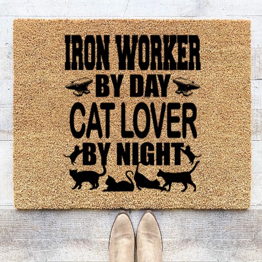 Iron Worker Cats t Funky Jokes Coir Doormats