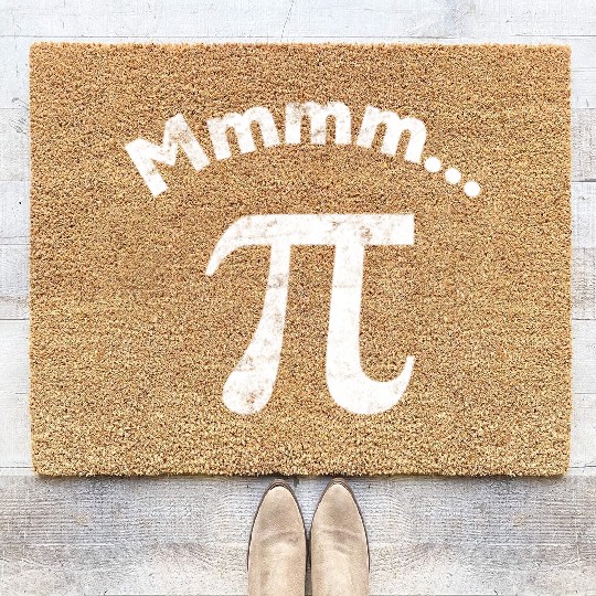 Mmm pi design and funny pi day graphics Coir Doormats