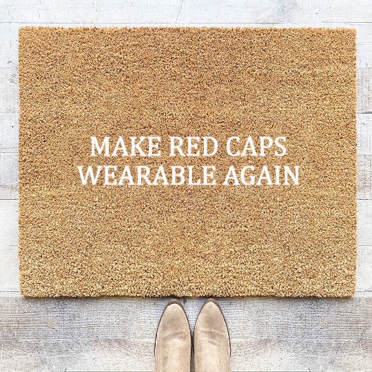 Make red caps wearable again Trump Coir Doormats