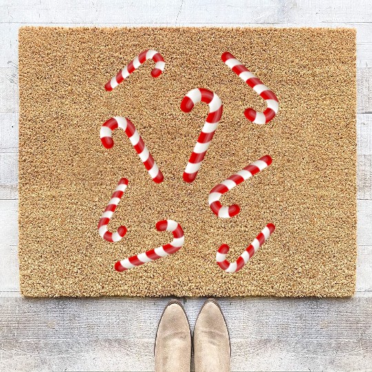 Candy Canes Coir Doormats