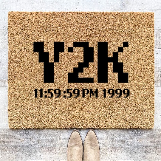 Funny Y2K Black 01 Coir Doormats