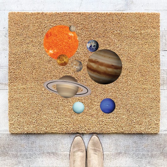 realistic Solar System planet Outer Space Explorer Coir Doormats