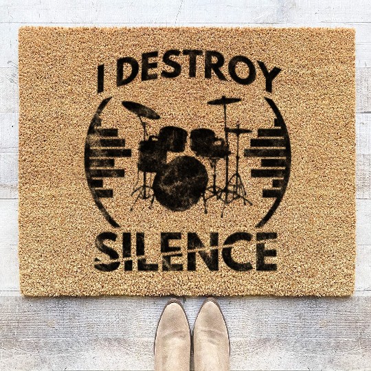 Drummer Drum Sticks Musican Saying Quote Coir Doormats