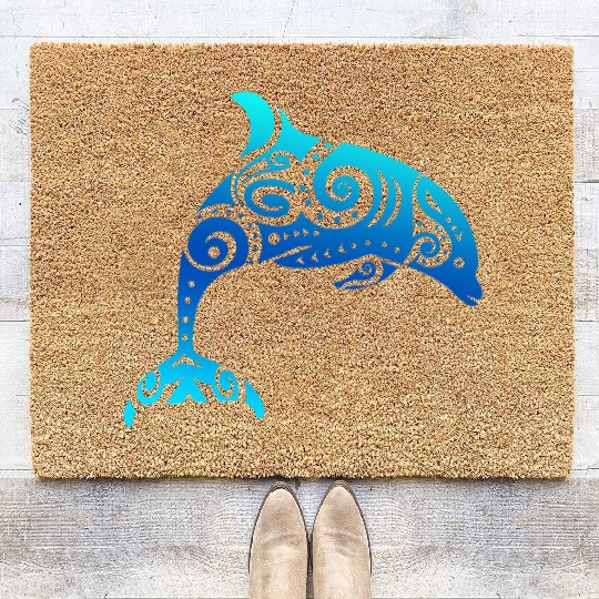 Maori Dolphin Polynesian T Tattoo Gift Idea Coir Doormats