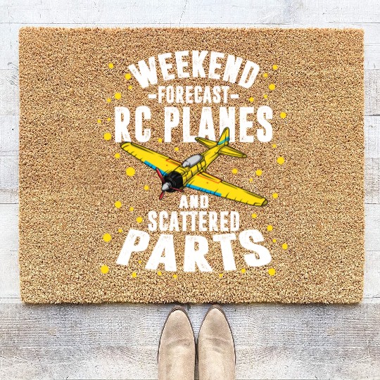 RC Plane Scattered Parts Weekend Pilot Crash Coir Doormats