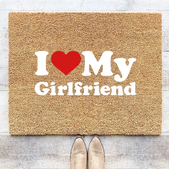 I love my girlfriend Coir Doormats