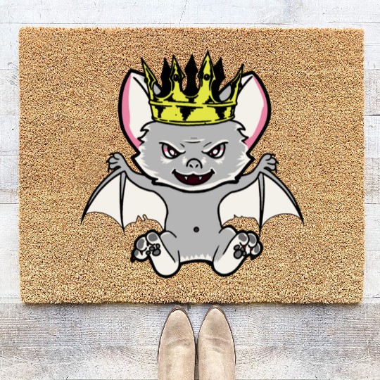 cute animals Halloween bat creepy Coir Doormats