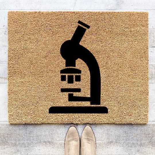 microscope teacher research laboratory school gift Coir Doormats