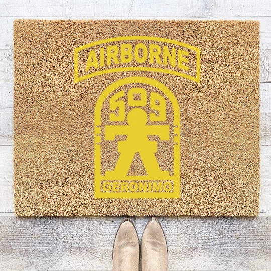 Geronimo 509th Airborne Parachute Infantry US Army Coir Doormats