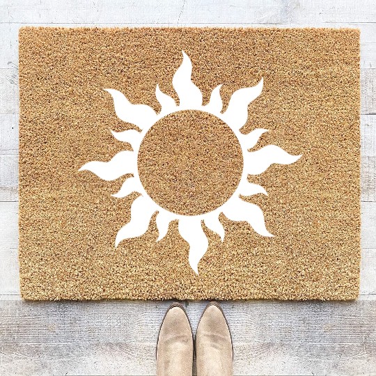 Mask - Sun (Solar Eclipse) Coir Doormats