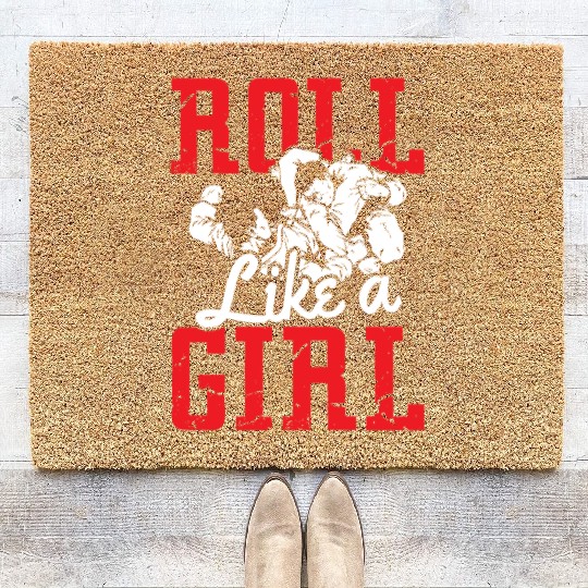 Roll like a girl martial arts MMA Coir Doormats