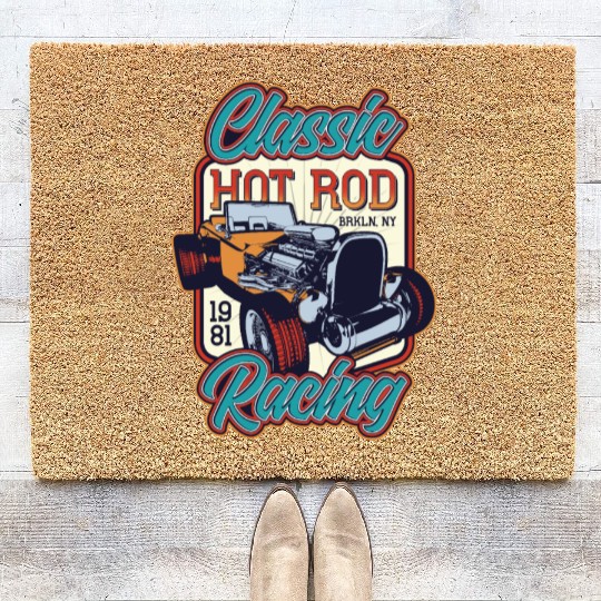 Classic Hot Rod Racing Coir Doormats