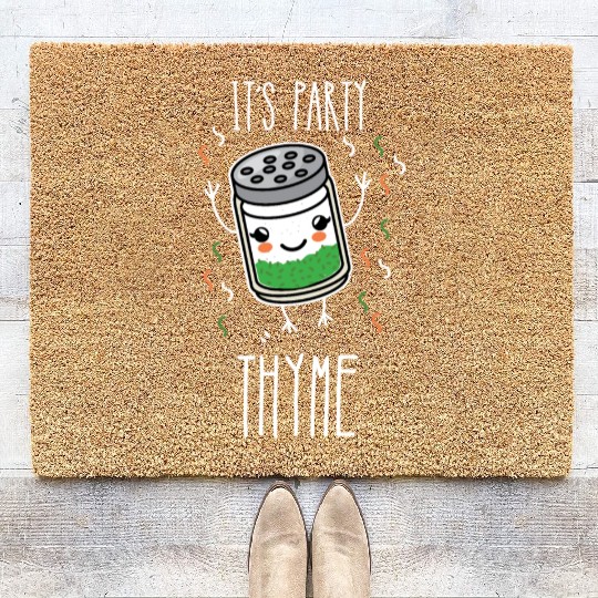 It's Party Thyme Herb Pun Coir Doormats