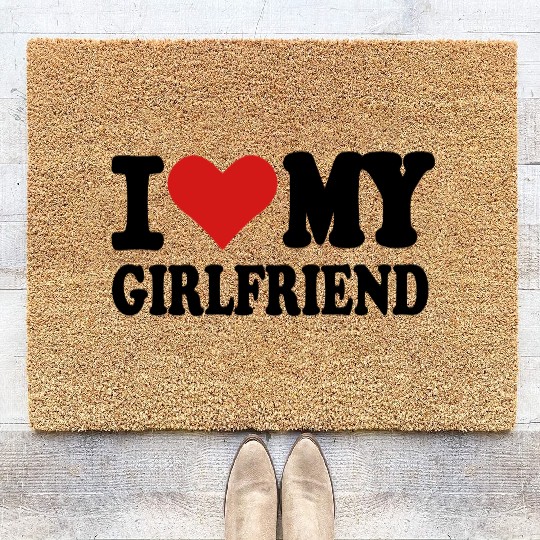 I love my girlfriend Coir Doormats