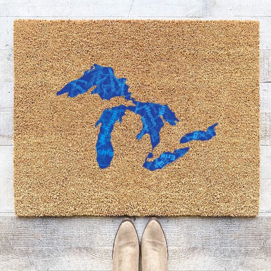 Great Lakes with Names Coir Doormats