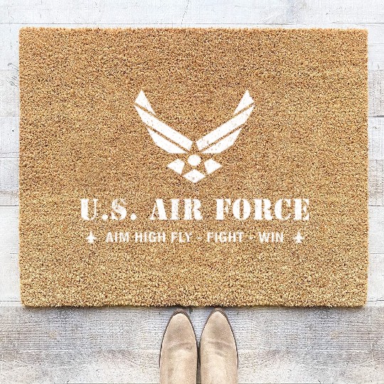US Air Force Aim High Fly-Fight-Win Coir Doormats
