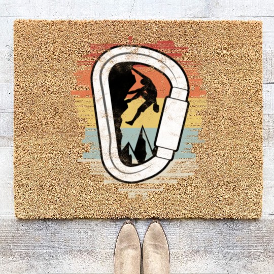 Climbing Bouldering Carabiner Climber Coir Doormats