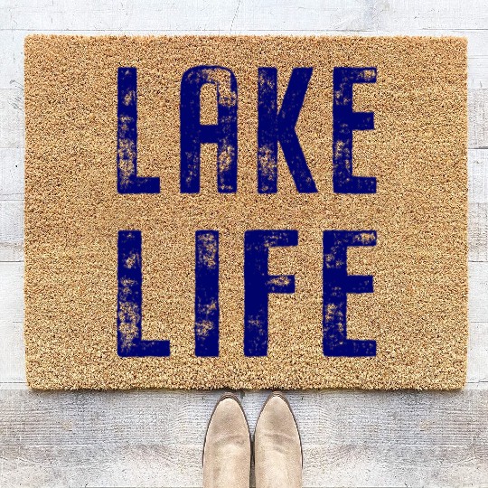 Vintage Distressed Lake Life Coir Doormats