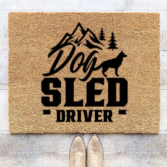 Dog sled driver Sledding Sleds Driver Dogs Coir Doormats