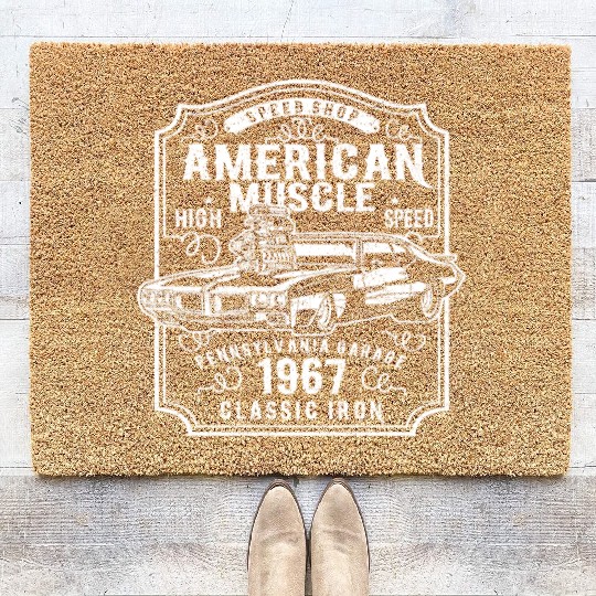 American Muscle Car Classic High Speed Coir Doormats