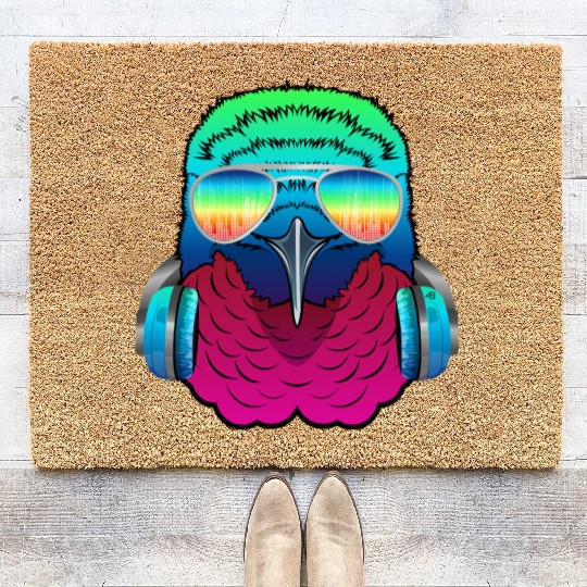 Hummingbird Music DJ - Bird Collection Coir Doormats