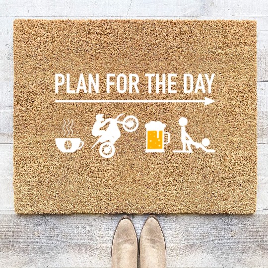 Motocross Daily Plan - Plan For The Day Coir Doormats