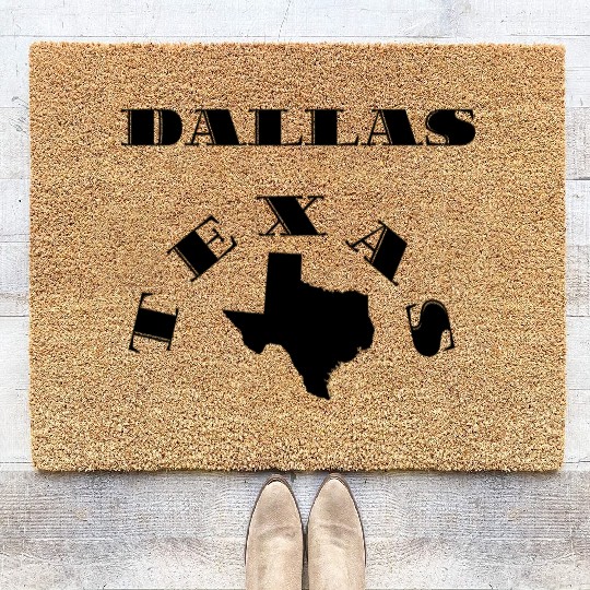 DALLAS TEXAS Lone Star State Coir Doormats