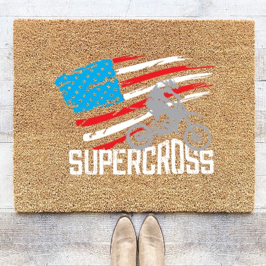 Supercross Motocross Racing Biker Coir Doormats