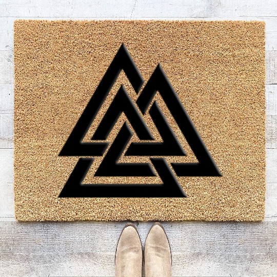 Valknut Pagan Viking Germanic Triangles Symbol Coir Doormats