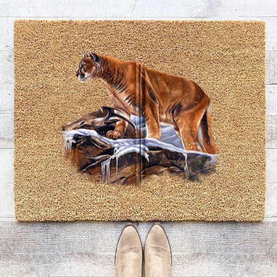 Mountain Lion Cougar Coir Doormats