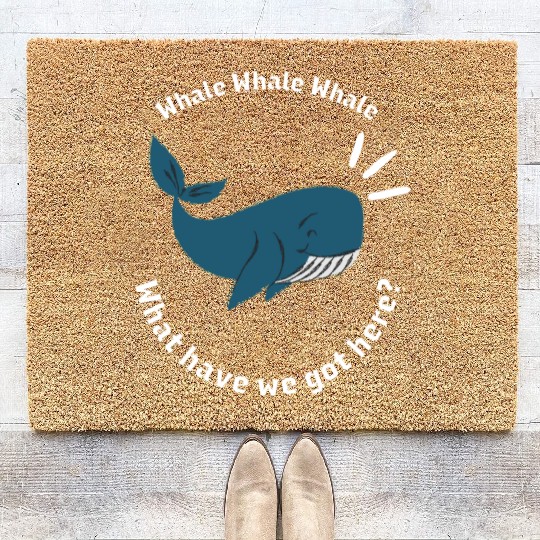 Whale funny whale Coir Doormats