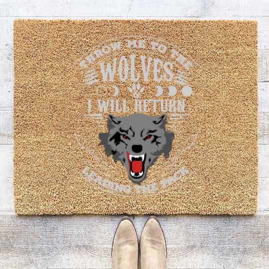 Grey Wolf Pack Attitude Quote Coir Doormats