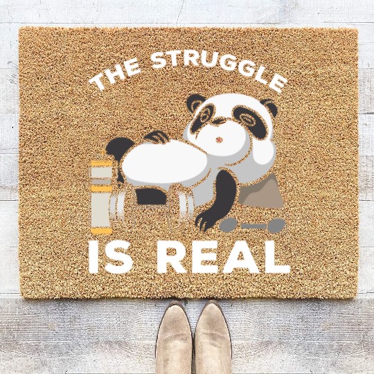 Weightlifting sports Funny Gym workout Panda Coir Doormats