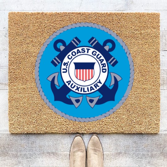 Us Coast Guard Auxiliary Homeland Security Patch Coir Doormats