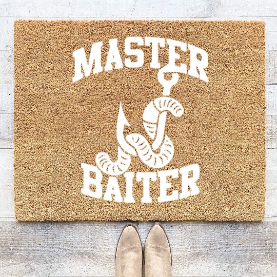 master baiter- fishing gift Coir Doormats