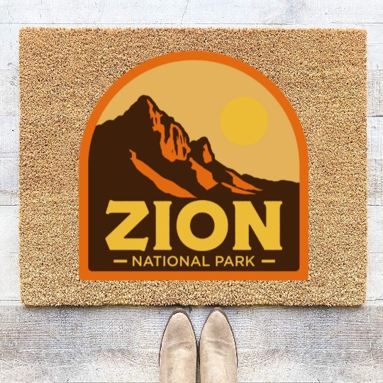 zion national park Coir Doormats